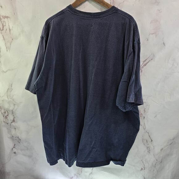 Carhartt T Shirt Mens 2XL Blue Pocket Original Fit Short Sleeve Dark Navy K87 - Picture 5 of 9